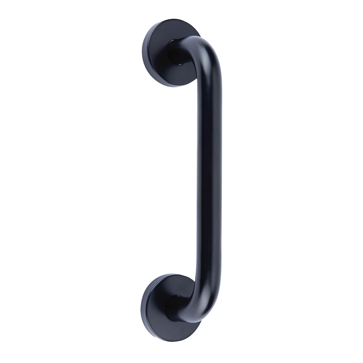 Manillón modelo 034 de acero inoxidable acabado negro con roseta redonda para puertas