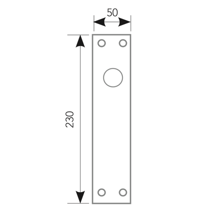 Rectangular PLATE for handle mounting in satin NICKEL finish.