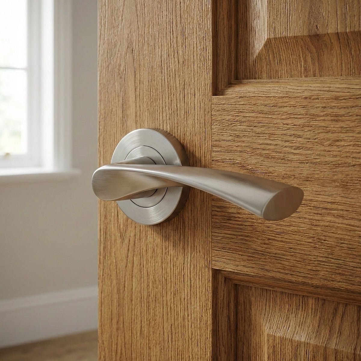 Maniglia Ola modello '130' in alluminio con rosetta tonda per porte