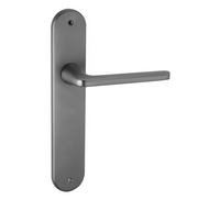 Türklinke aus Aluminium mit ovalem Langschild 250x48 mm in Graphit-Finish für Innentüren