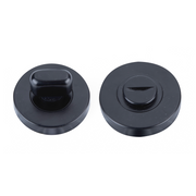 WC-Verriegelung Rosette Rund 50mm aus Edelstahl schwarz
