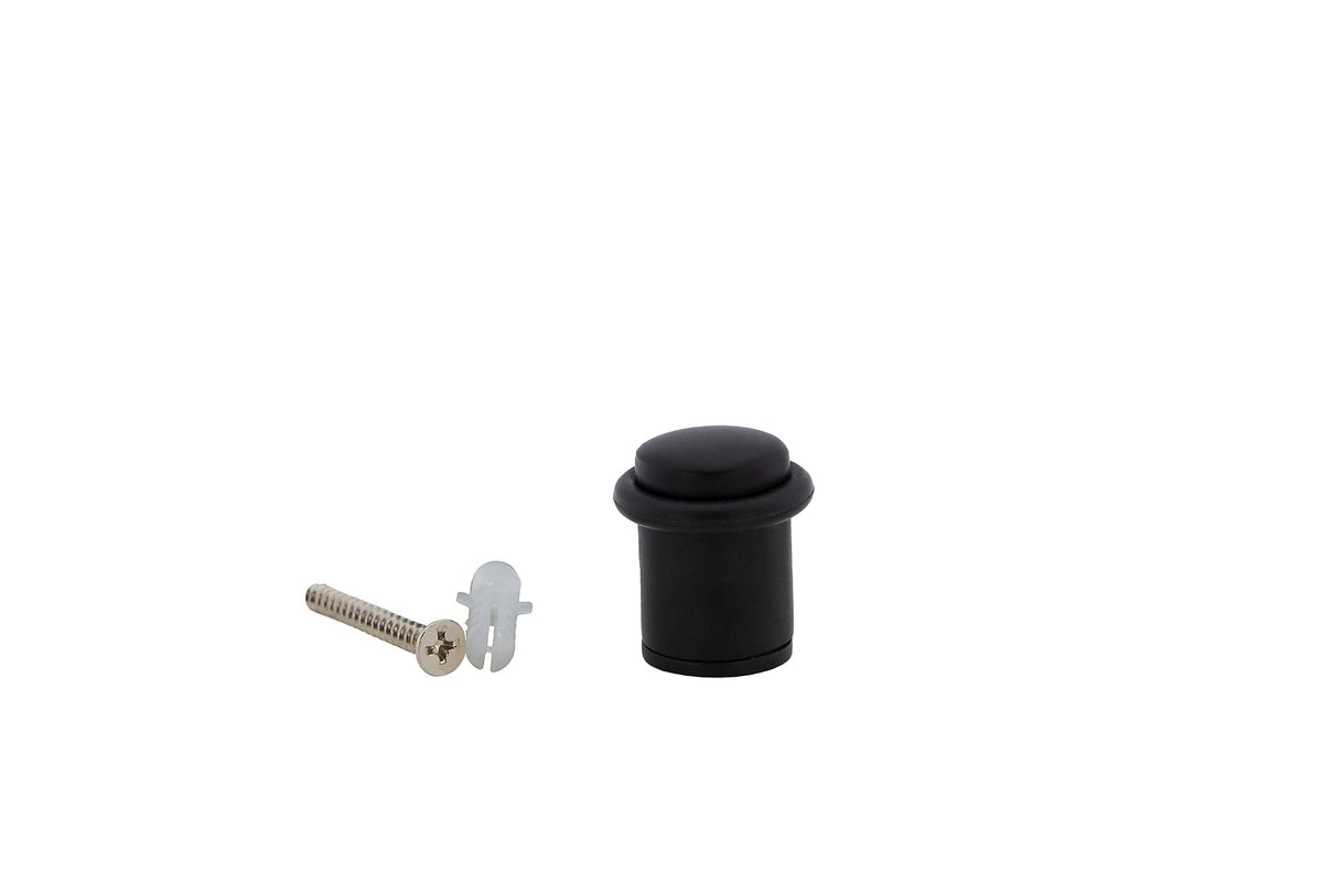 6 zylindrische schwarze Türstopper mit Gummidämpfer und 20mm Durchmesser