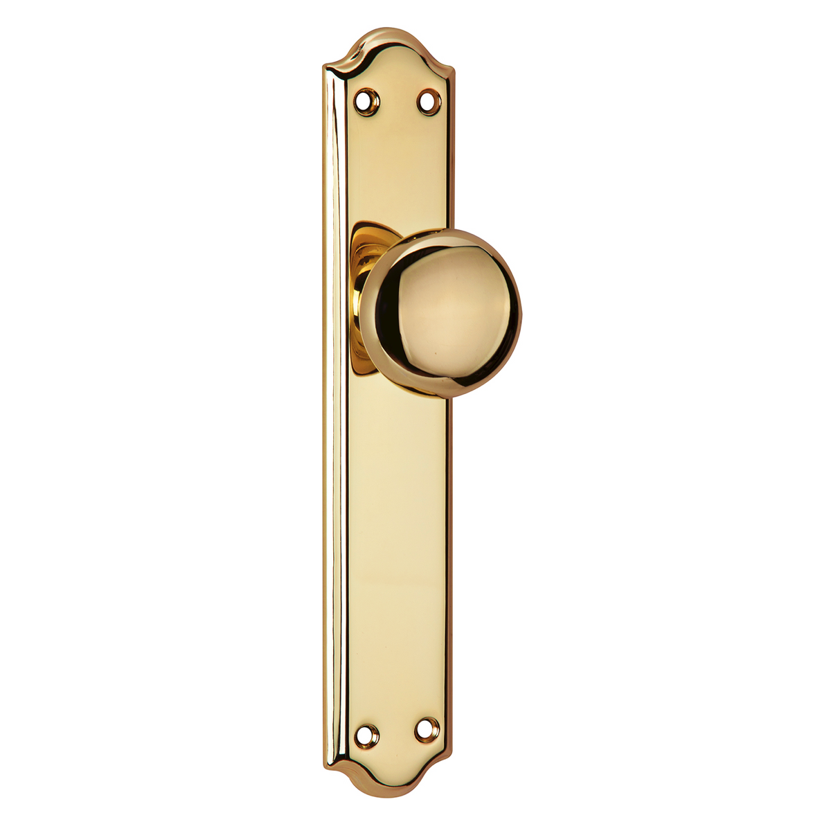 Maniglione con pomolo e placca curva in finitura oro lucido modello 1108 per porte