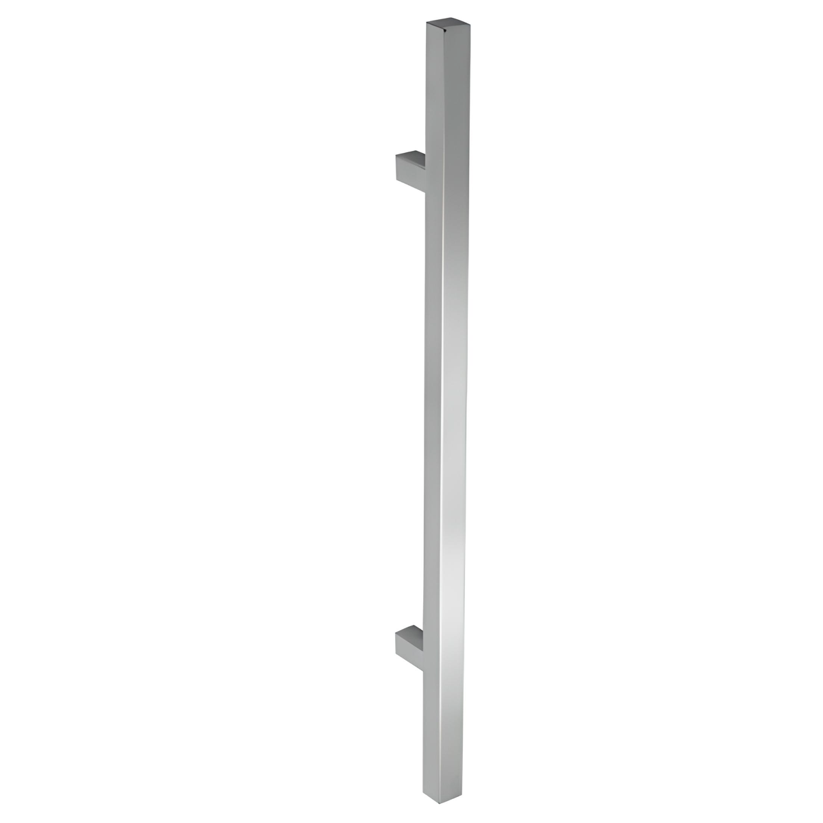 Quadratischer Stoßgriff aus Edelstahl, 600mm Achsabstand und 32mm Stärke für Holz und Glas