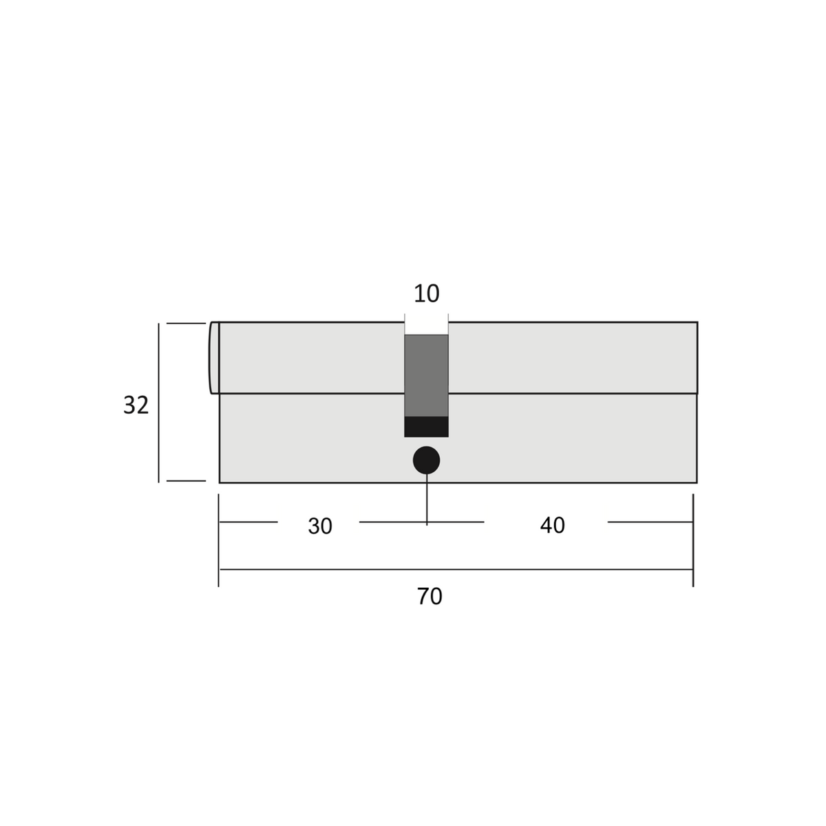 30x40mm brass medium-security door lock cylinder with long cam