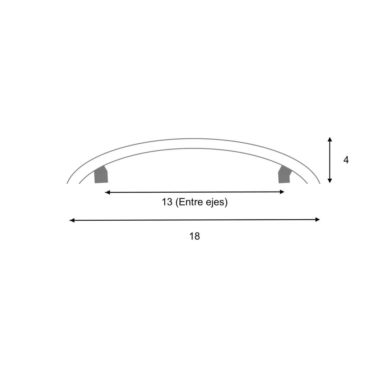 Tirador moderno de acero de 13cm entre ejes ideal para muebles y cajones