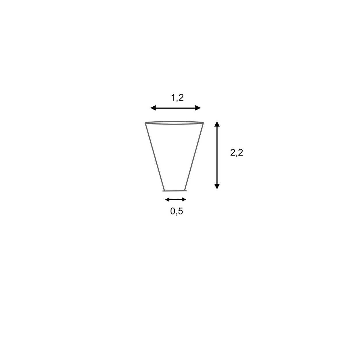 Pomo de acero Inoxidable de 2cm de alto con forma de cono ideal para puertas de armario