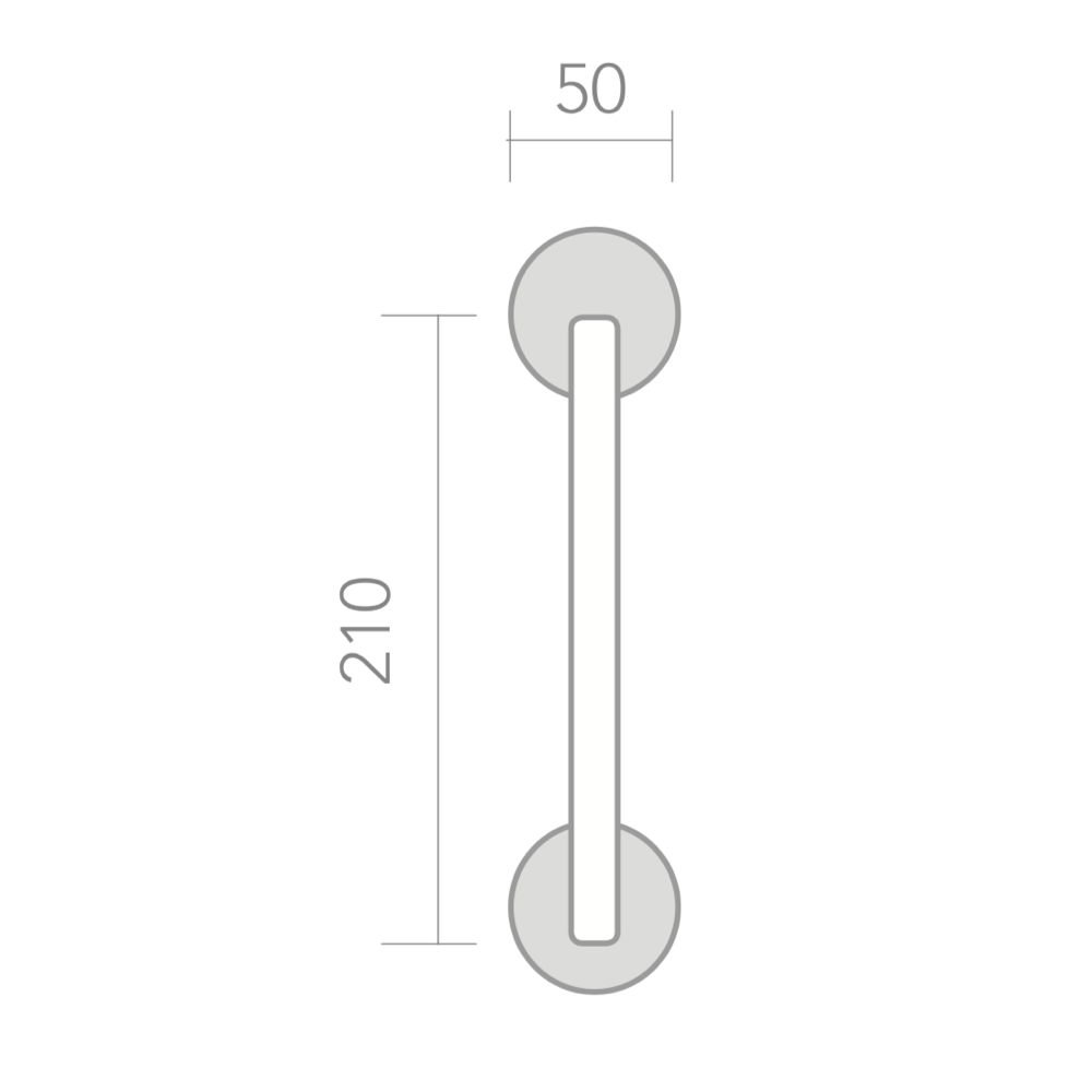 Zamak-Manillon mit runder Rosette in Nickel-Kombination, Modell 234