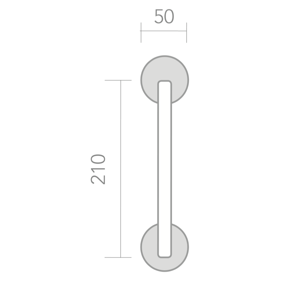 Maniglione da incasso in alluminio con rosetta quadrata modello 534