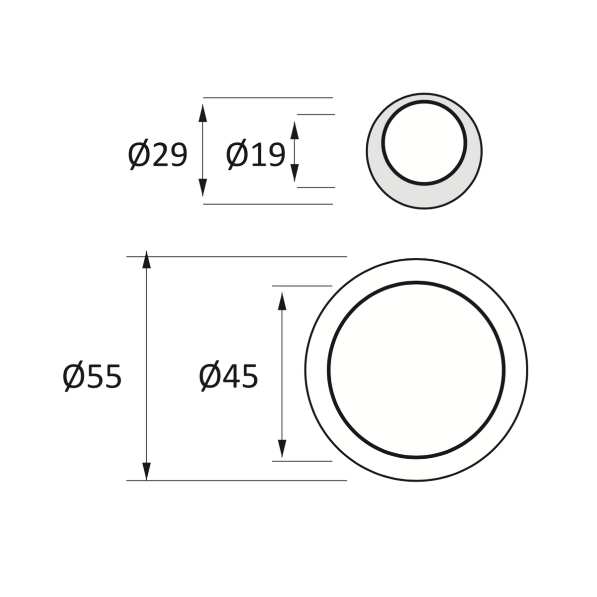 Schiebetür-Set mit Einsteckschloss, Verriegelung und runden Muschelgriffen in Lederoptik