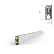 Joint de porte automatique à guillotine à encastrer en aluminium de 12x27 mm et 920 mm pour bois