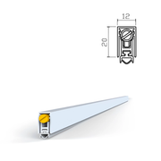Automatische Einsteck-Bodendichtung aus Aluminium und Gummi, 12x20 mm und 820 mm, für Holztüren