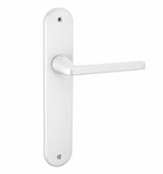 Türklinke mit ovalem Langschild aus Aluminium, weiß lackiert, 250x48 mm für Innentüren