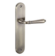Maniglia con placca ovale in alluminio bronzo opaco 250x48 mm per porte da interno